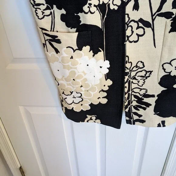 RAW SILK | LONG BLAZER | Asian Inspired |12 | Carlisle | Floral Print | NWOT - Picture 6 of 10